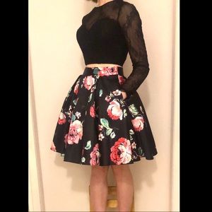 Two piece knee length dress